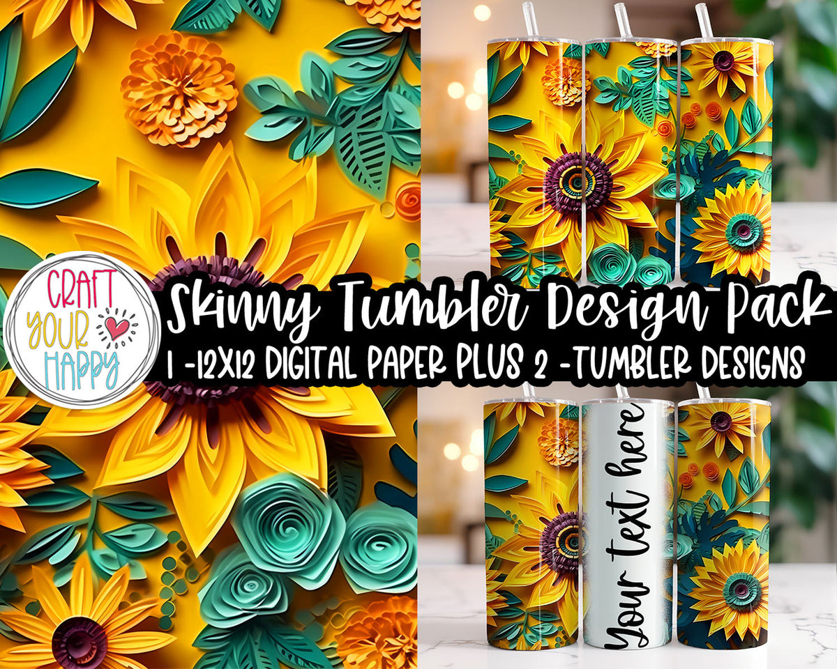 20 oz Sunflowers Sublimation Tumbler Wrap Free Graphic Craft Design -  LinkedGo Vinyl