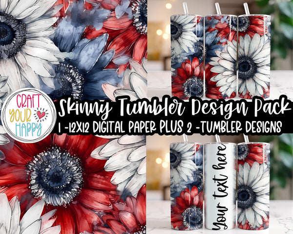 Daisies 1 Sublimation 20 oz Skinny Tumbler Design Pack - Digital Paper–  Craft Your Happy Shop